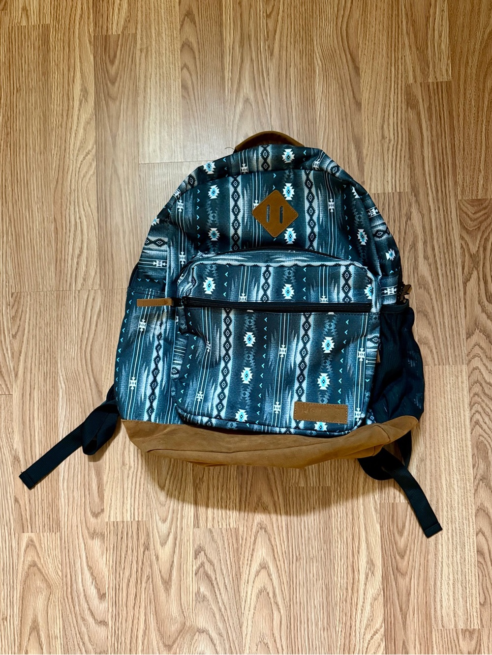 Wrangler Patterned Teal and Brown Backpack